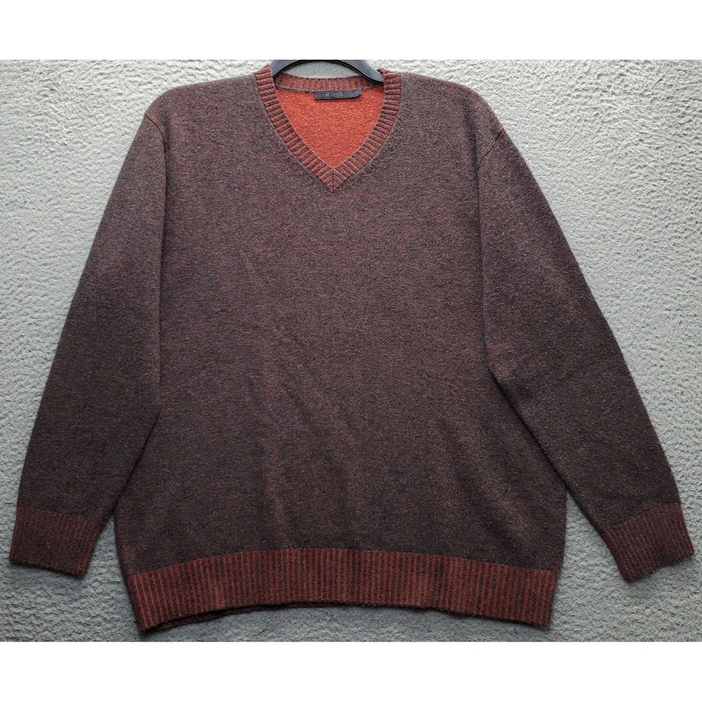 Raffi Sweater Mens XXL Multi Merino Wool Cashmere Blend Knit V-Neck Pullover